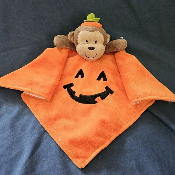 Carter's Plush Security Blanket, Pumpkin Monkey Halloween Unisex - Picture 3 of 6